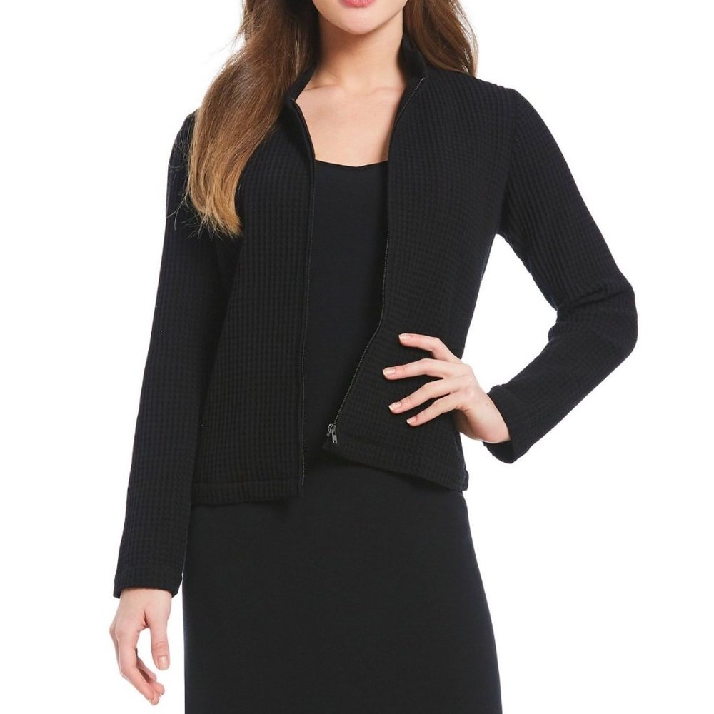 Eileen Fisher Black Quilted Jacket Size XS